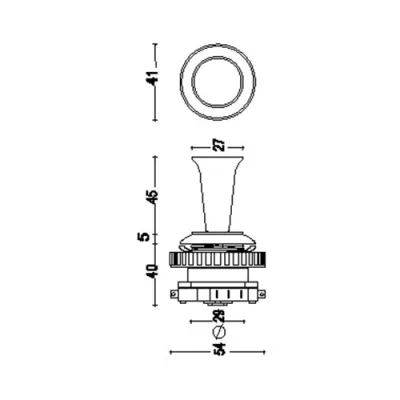 MOD.011SM24 Edierre Mini Joystick - Funnel Handle - Hole 24mm
