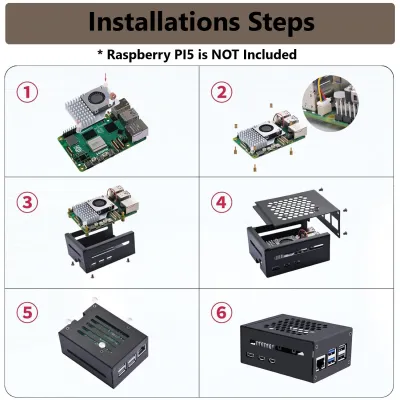 Raspberry Pi 5 Case Big with VESA Mounts and Active Cooler