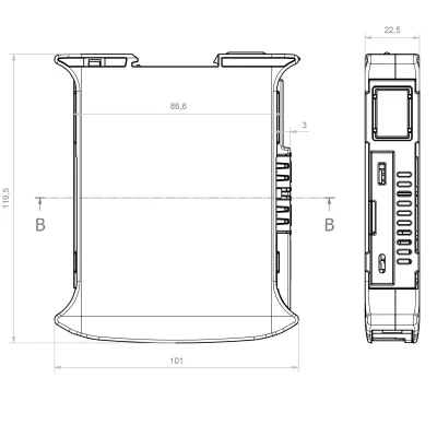 KIT 22,5 RAILBOX: Case for Raspberry PI3 on DIN Rail + Heatsink